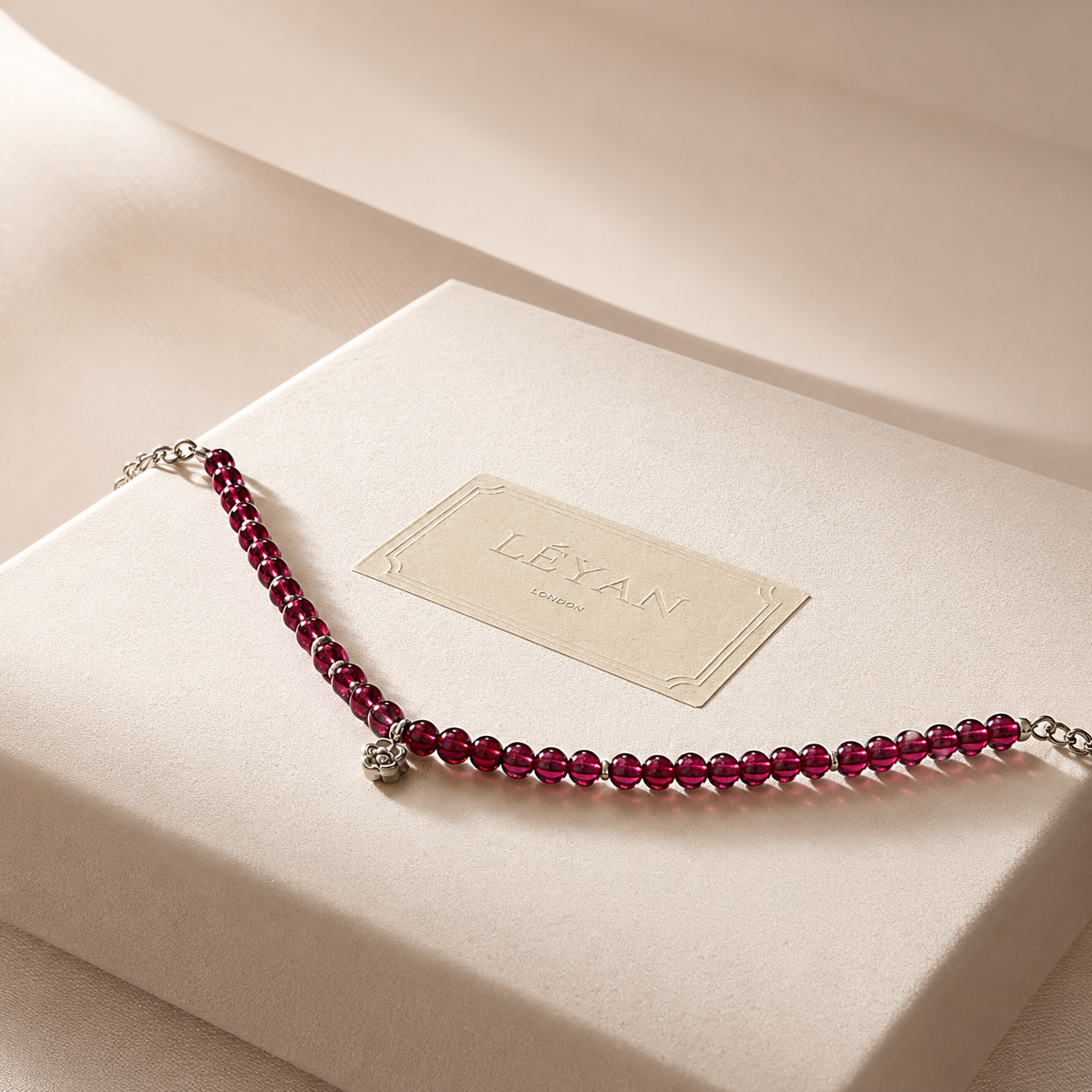 Garnet Beaded Bracelet
