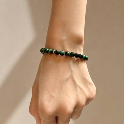 Green Tiger Eye Toggle Chain Unisex Bracelet