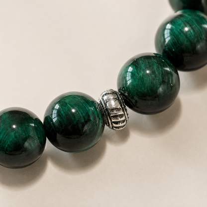 Green Tiger Eye Toggle Chain Unisex Bracelet
