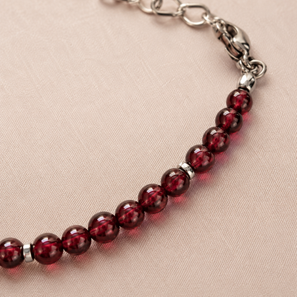 Garnet Beaded Bracelet