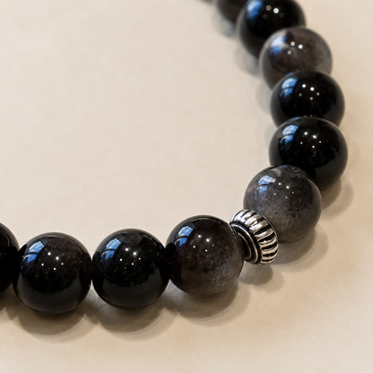 Obsidian Unisex Toggle Chain Bracelet