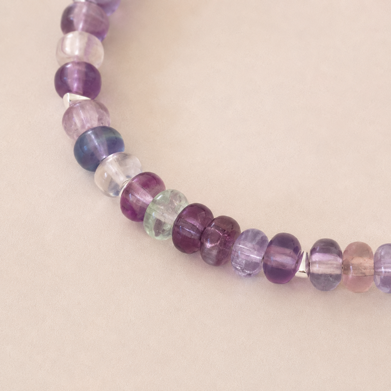 Fluorite Beaded Bracelet Purple-tone