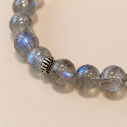 Grey Moonstone Toggle Chain Unisex Bracelet
