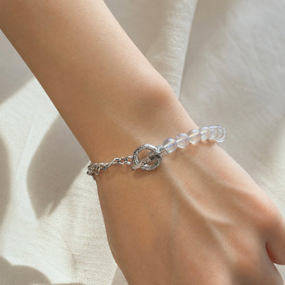 Grey Moonstone Toggle Chain Unisex Bracelet
