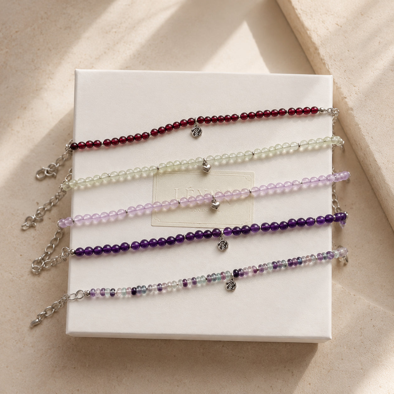 Garnet Beaded Bracelet