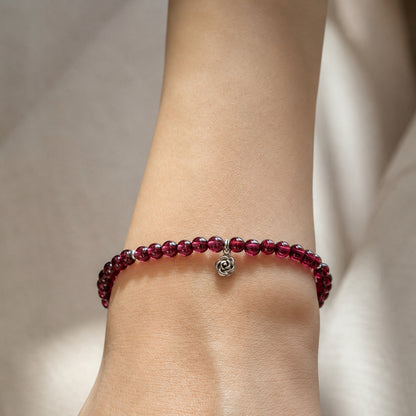 Garnet Beaded Bracelet