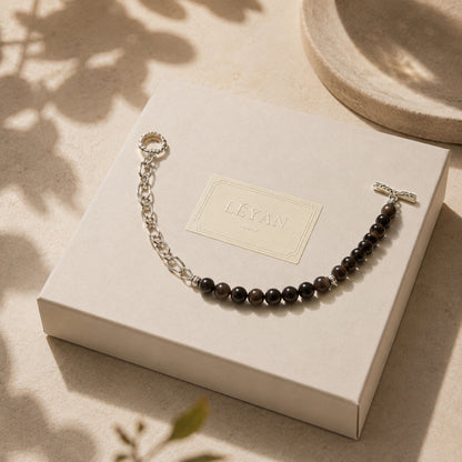Obsidian Unisex Toggle Chain Bracelet
